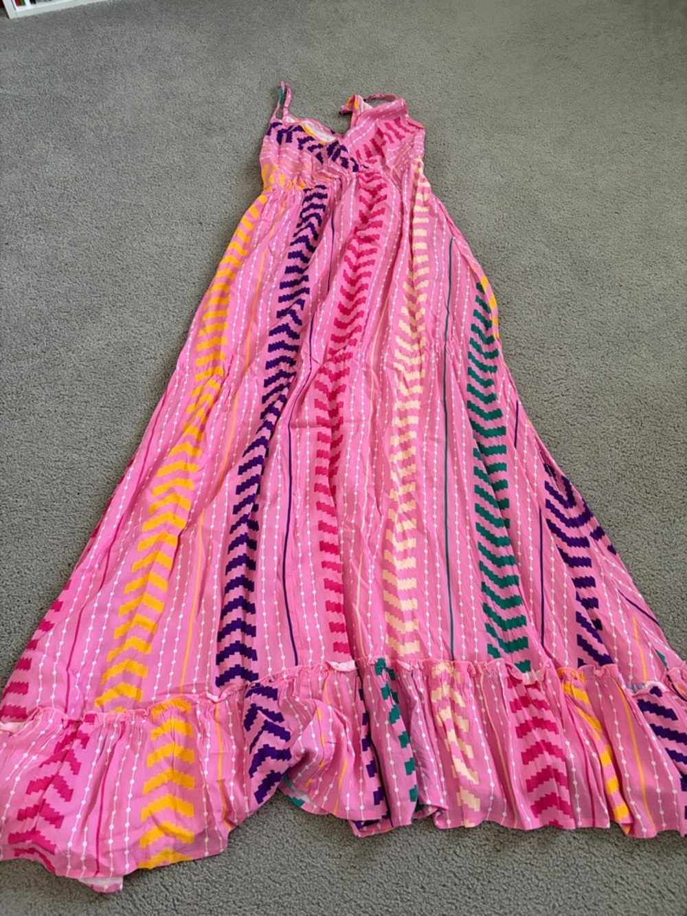 Pink Multi-Stripe Maxi Skirt